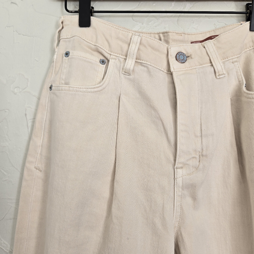 NWT Anthropologie Pilcro the Breaker Cream Pants Jeans, 26T - Picture 9 of 14